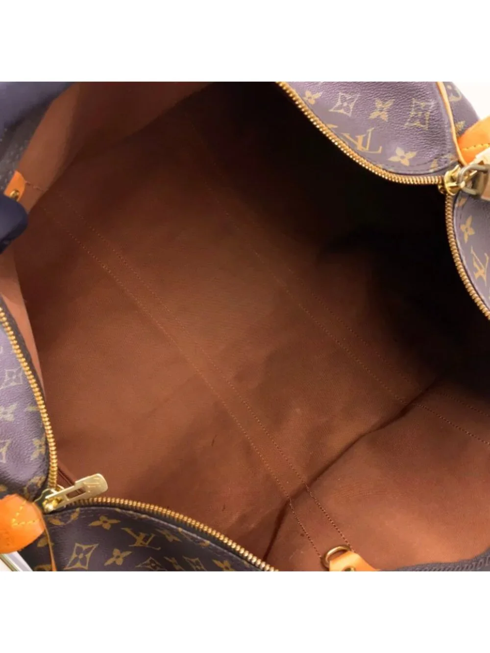 Louis Vuitton Keepall 50 Monogram Leather Brown Light Boston Bag Gold